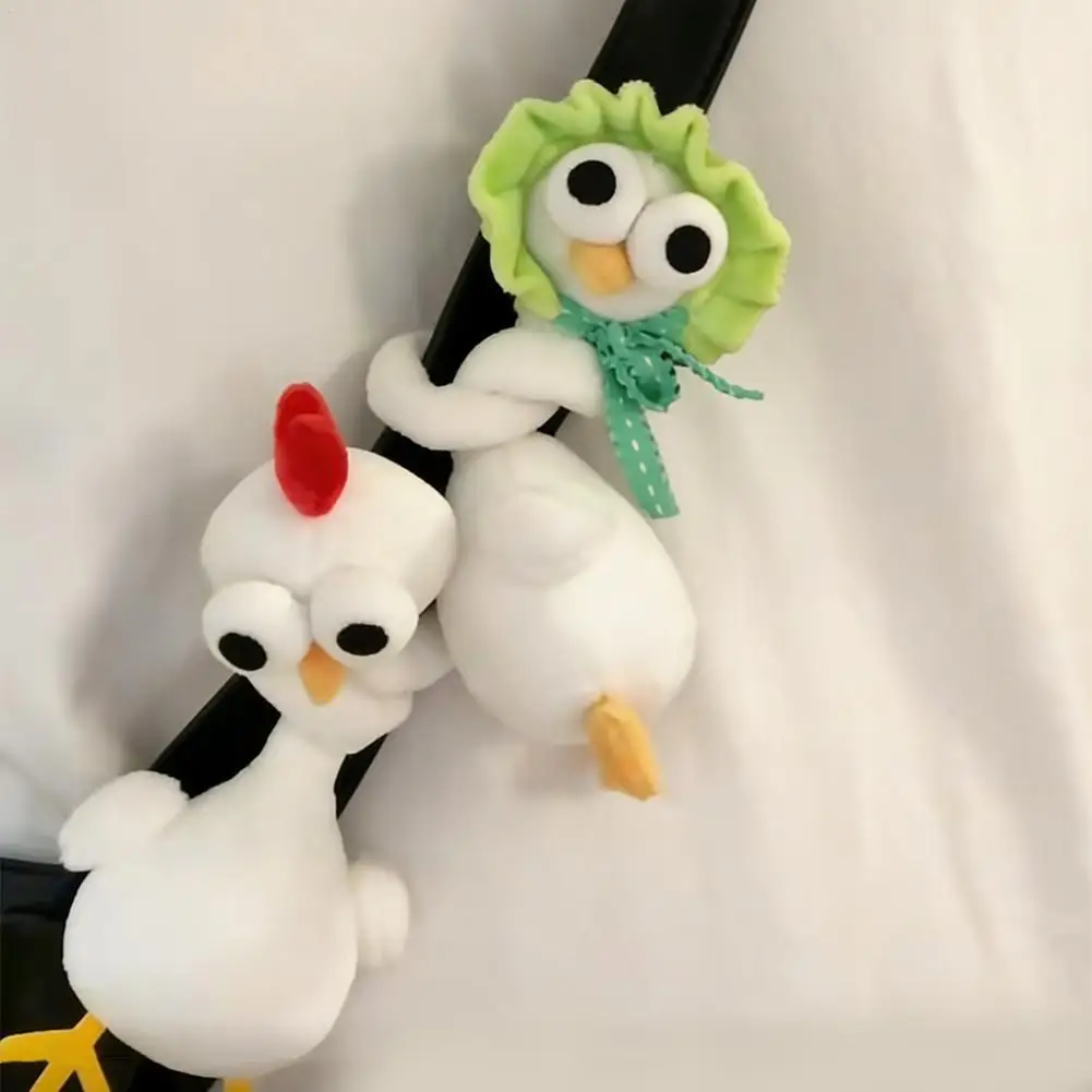 

Забавный плюшевый брелок-курица с длинной шеей, милый белый гусь, подвеска для сумки, кавайный мягкий аксессуар для украшения рюкзака для девочек