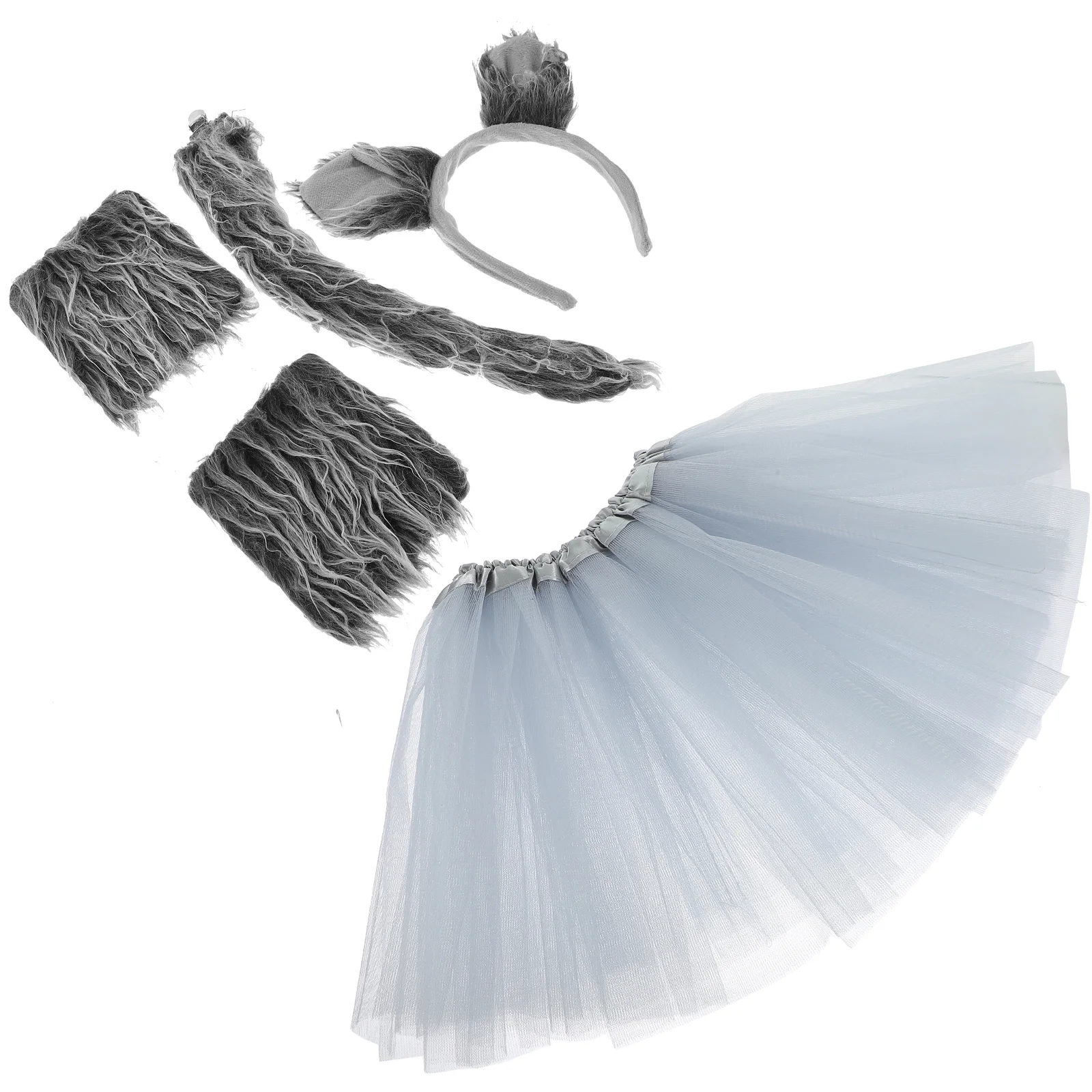 3 Piece Ears Headband Plush Tail Set for Party Cosplay Props Animal Costume Accessories Stage Performance Photoshoot