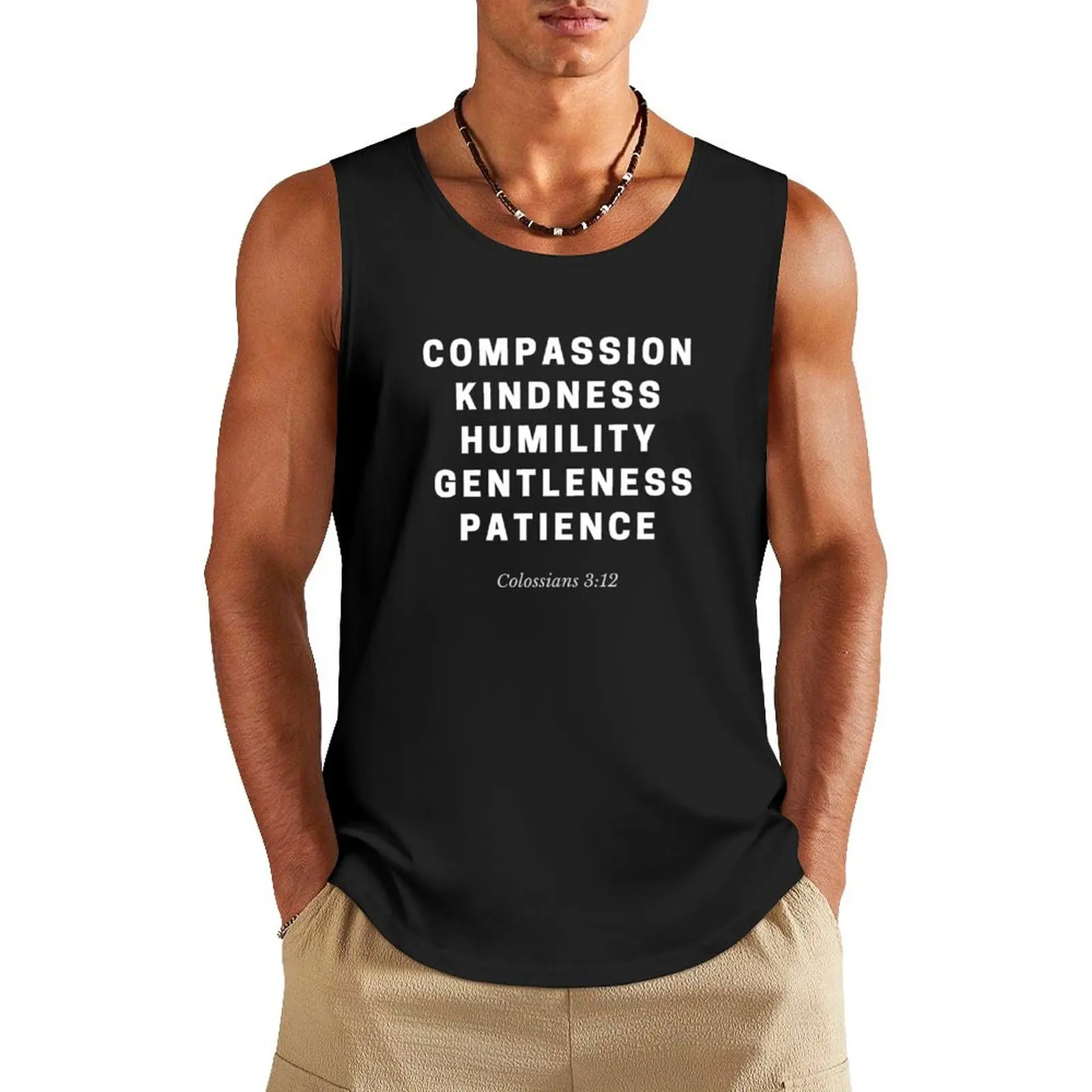 

Compassion, Kindness, Humility, Gentleness, & Patience (Colossians 3:12) Christian Bible Tank Top Japanese t-shirt