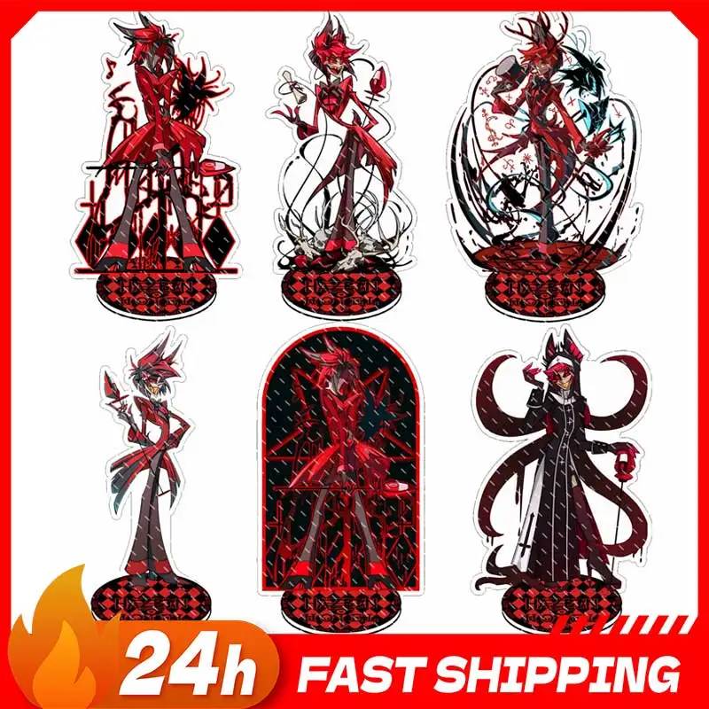 Hazbin Anime Zubehör Alastor Figur Acryl-Ständer Angle Dusk Stehende Platte Szene Alastor Sexy Junge Acryl-Ornamente Spielzeug