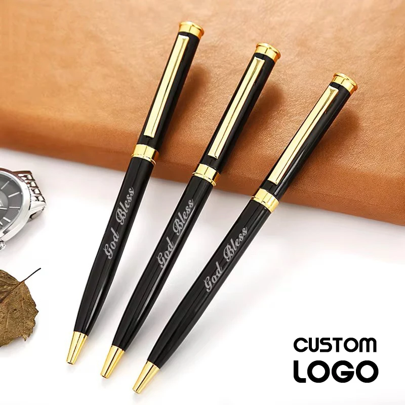 

10pcsCustomized LOGO Fashion Metal Ballpoint Pen Personalized Laser Signature Pen Office Supplies Student Stationery