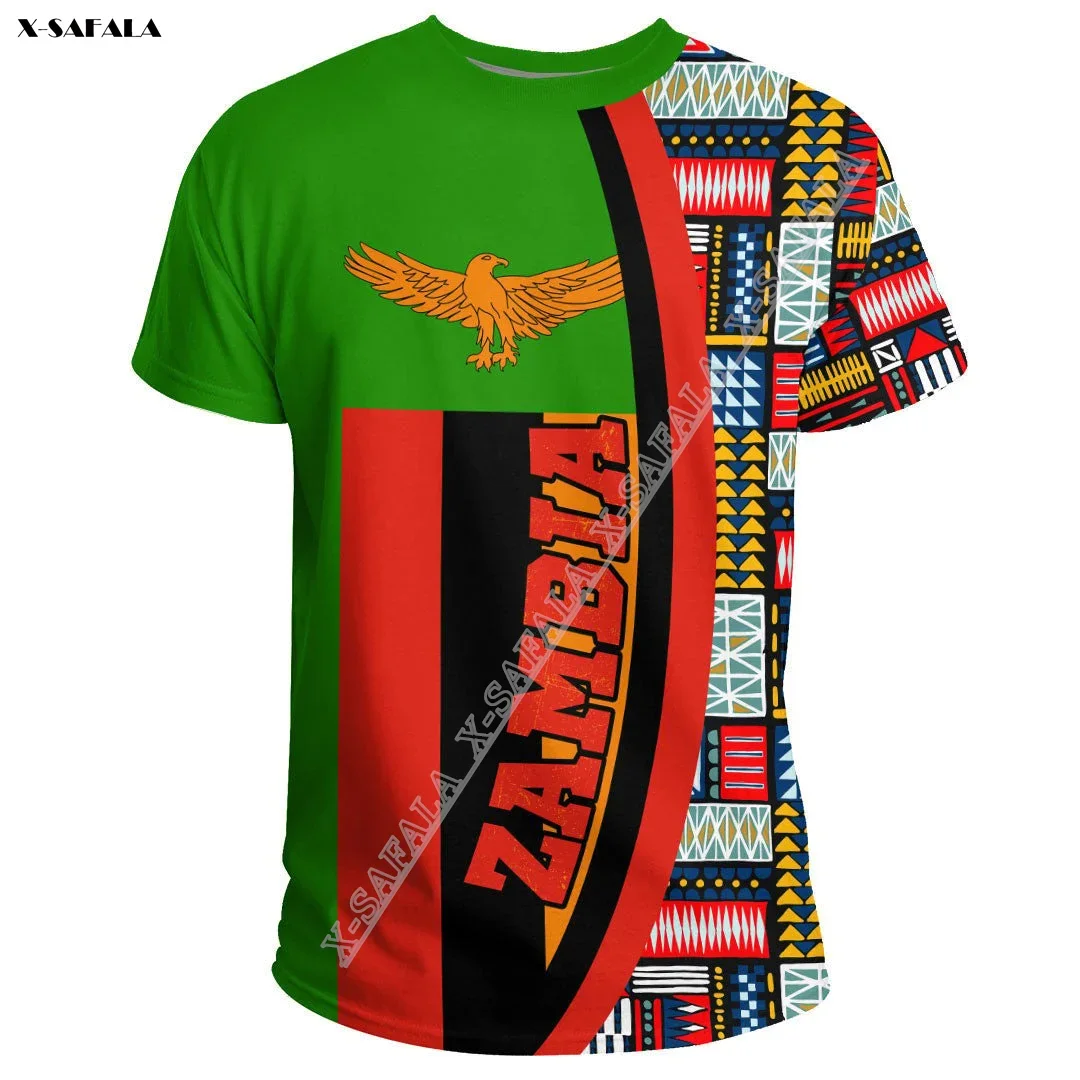 Djibouti Mali Seychelles Somaliand Zambia 3D Printed Quick Dry Breathable T shirt Summer Round Neck Men Tee Casual Top