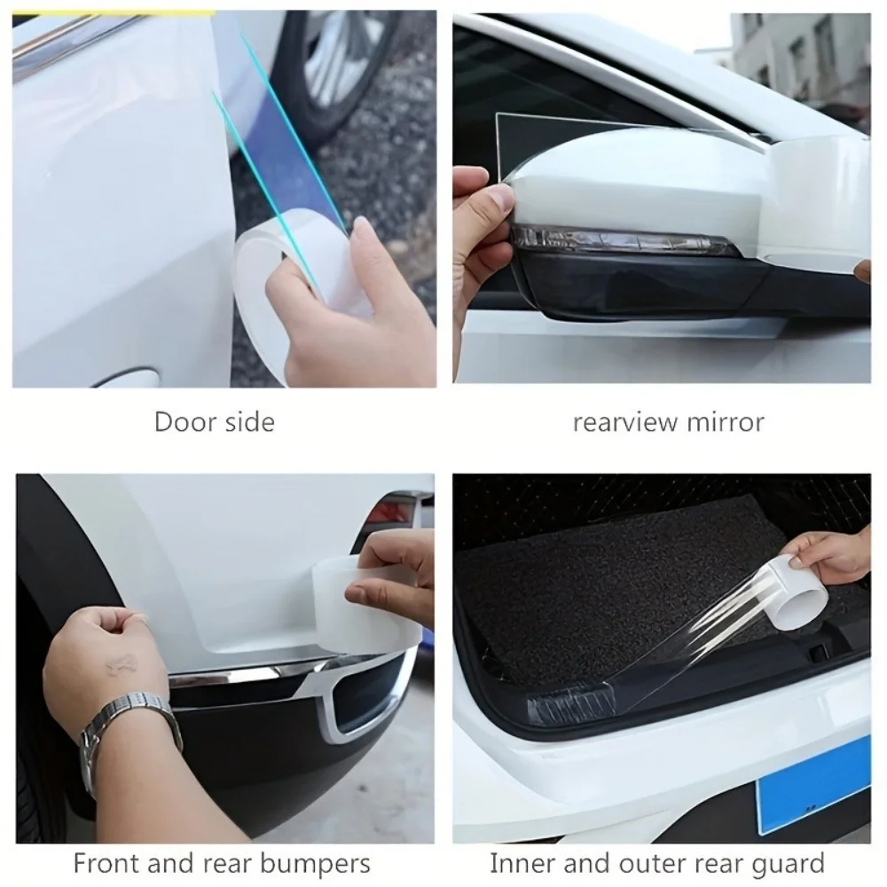 Scratch and Collision Protection Strip, Car Door Edge Guard, Anti-Wear Plate Protector, Transparent Invisible Tape