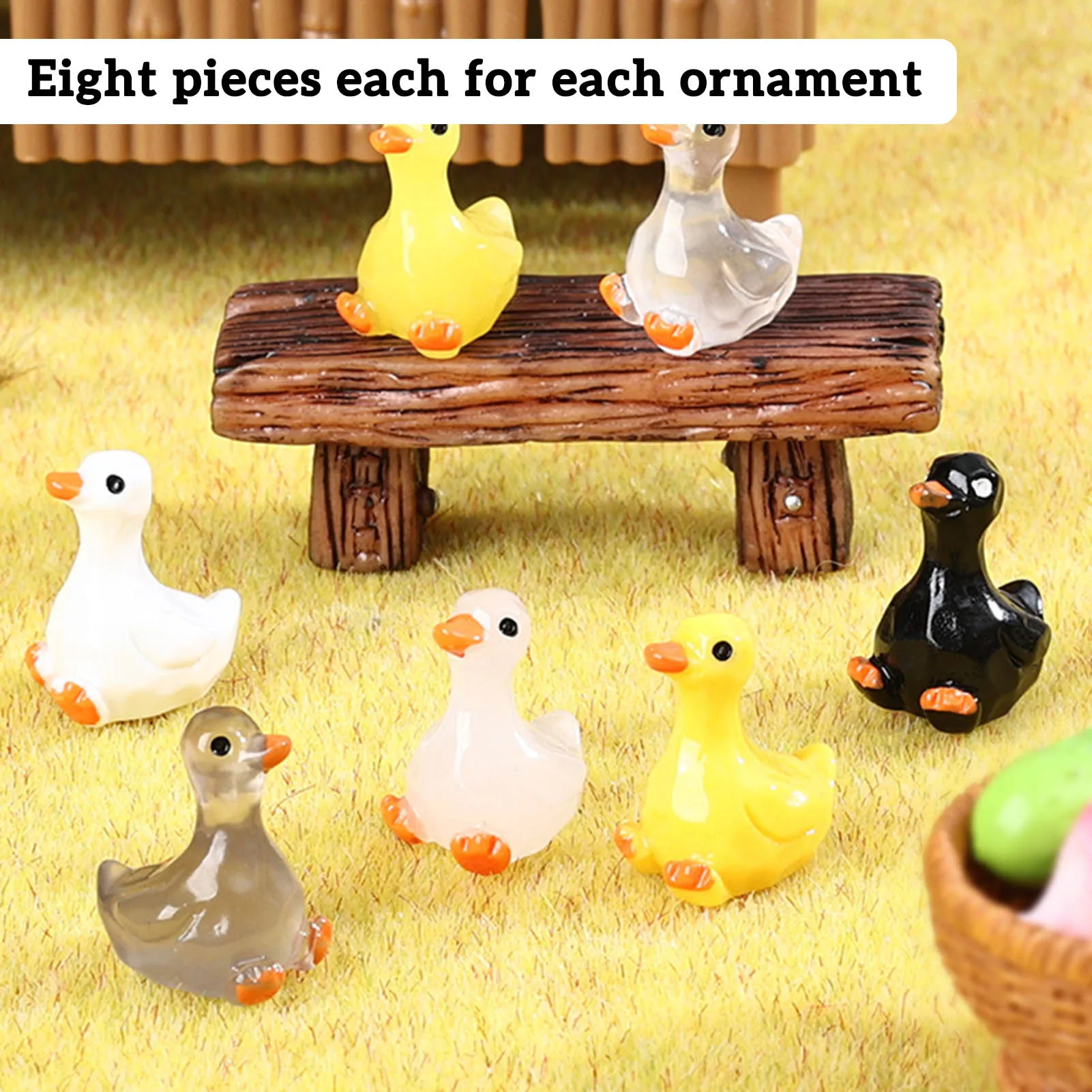 

56PCS Mini Resin Tiny Ducks Durable & Safe Cute Cartoon Mini Duck Toys for Home House Office Table Decor