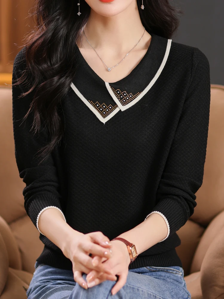 

Women's Sweaters Autumn Winter Fashion Pullovers Long Sleeve Knitted Tops Femme Warm Sweater Woman