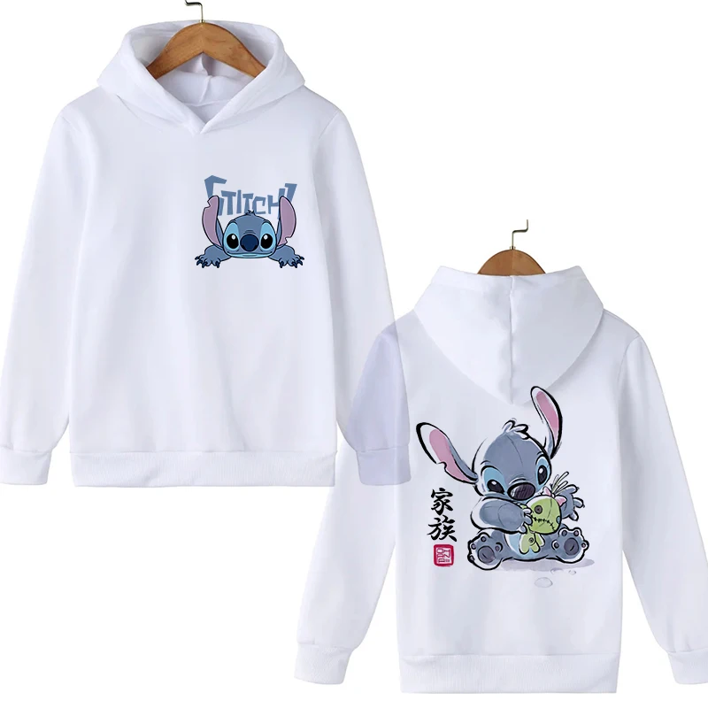 Tişörtü yeni dikiş Hoodie çocuk karikatür giysi çocuk kız erkek Lilo ve dikiş kazak Manga Hoody bebek rahat üst