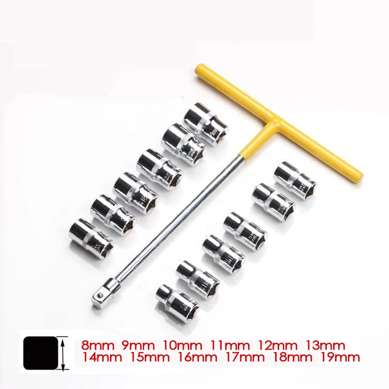 

10pcs/13pcs Multifuctional T-Type Hexagon Socket Wrench Socket Wrench Set For repairing Car Motorcycle Hand Repair Tools