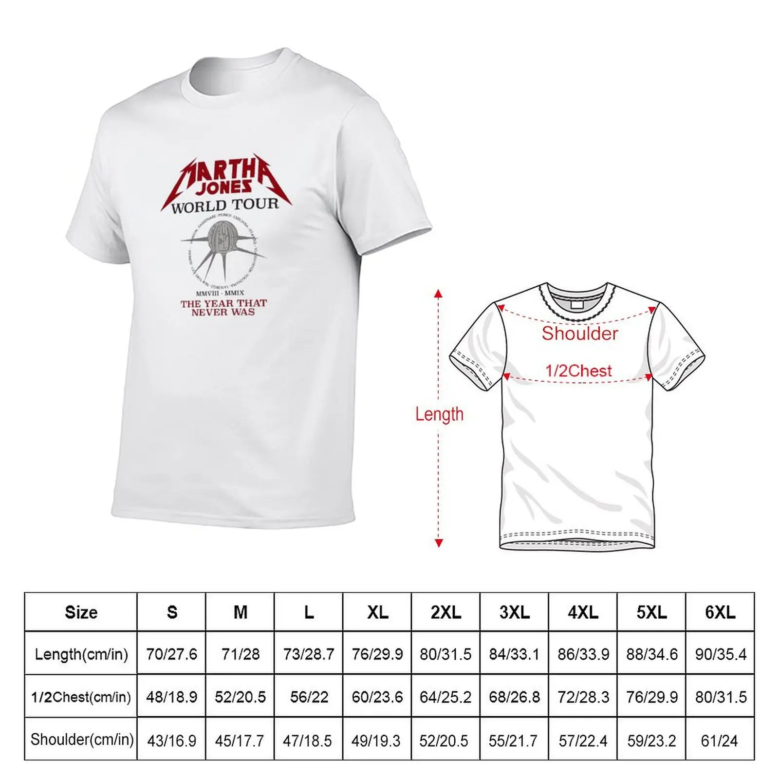 Martha Jones World Tour T-Shirt Basic Casual Wear Short Sleeve Top