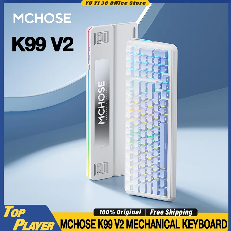 

MCHOSE K99 v2 Customized Wireless Mechanical Keyboard Dynamic RGB with Light Bar 99% Layout Flagship Switch Hot Swappable