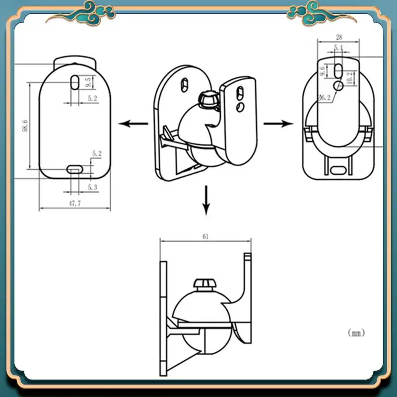 (New)-Universal Speaker Wall Mount Bracket Ceiling Stand Clamp With Adjustable Swivel And Tilt Angle Rotation Durable Easy To Us
