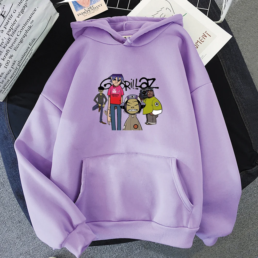 Frühling Gorillaz Lustige Gedruckt Cartoon Hoodies Sweatshirts Frauen/Männer Harajuku Koreanische Übergroßen Pullover Unisex Hoodie Streetwear