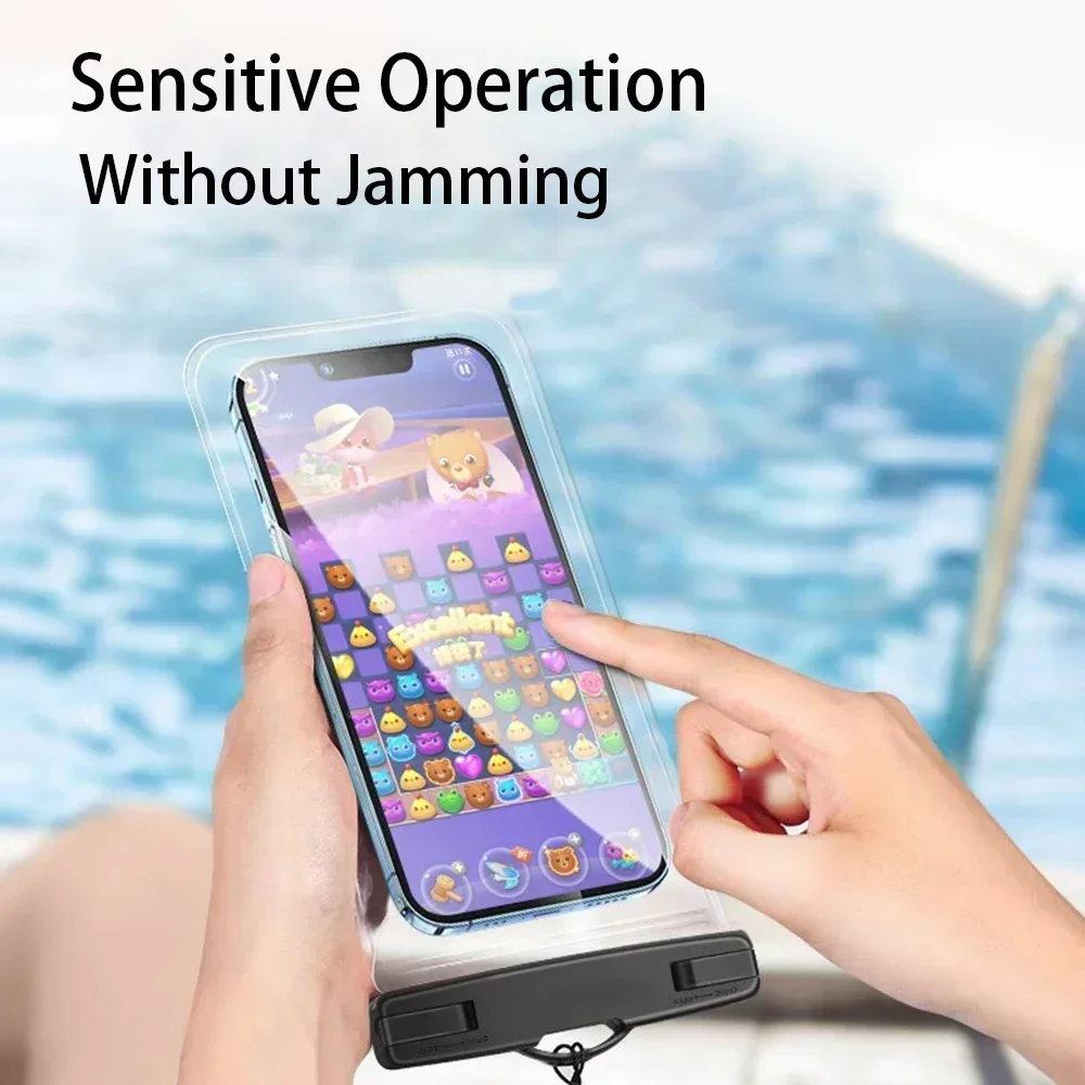 جراب هاتف مقاوم للماء، حقيبة مقاومة للماء للسباحة، غطاء حماية عالمي تحت الماء لهاتف iPhone Samsung أقل من 6.7 بوصة