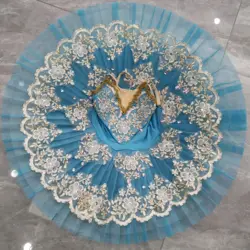 Blue Ballet Tutu Skirt For Children's White Swan Lake Costume Ballerina Dress Professional Ballet Dress For Child Kids Girls