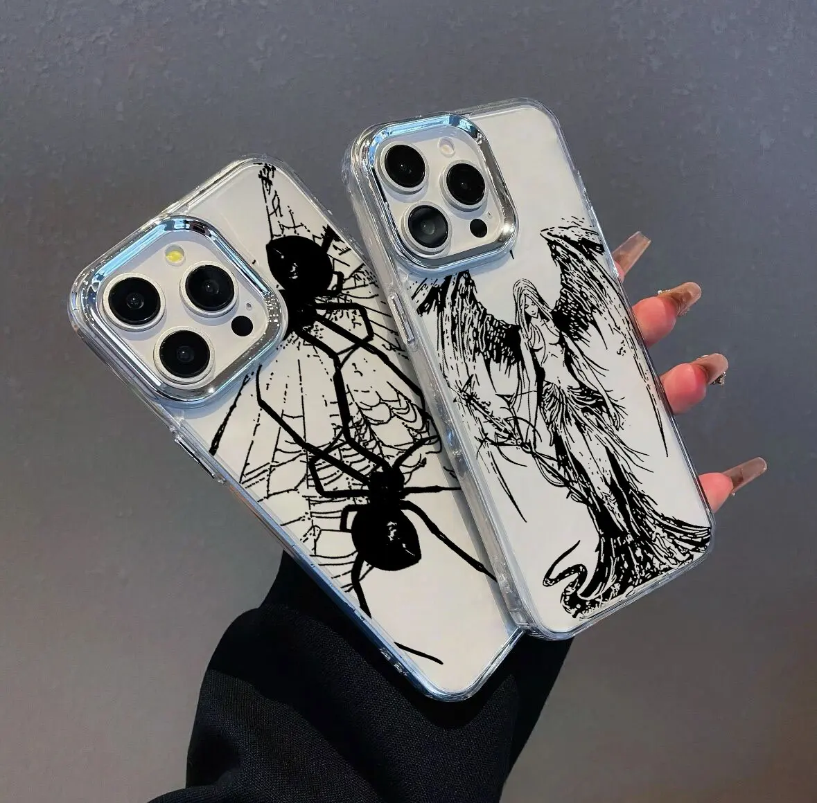 Luksusowe etui na telefon w stylu europejskich czarnych aniołów dla Xiaomi Mi 15 14T 12T 11T Lite Poco X7 X6 F5 F6 X5 X4 X3 GT Pro 4G 5G