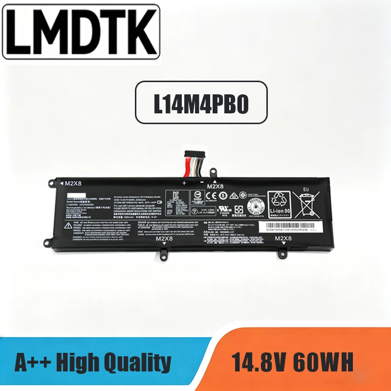 LMDTK New L14M4PB0 Laptop Battery for Lenovo Savior Savers 14 15 ISK ISE Resuer 80RN 80RQ L14S4PB0 14.8V 60WH