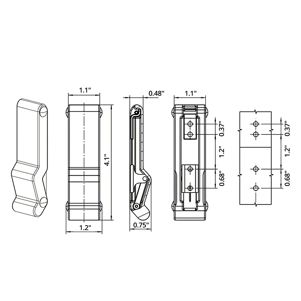 Multi-Purpose 2PCS Flexible Rubber Draw Latch For Polaris Sportsman 500 550 850 1000 Touring ETX Front Storage Rubber Latch 7081