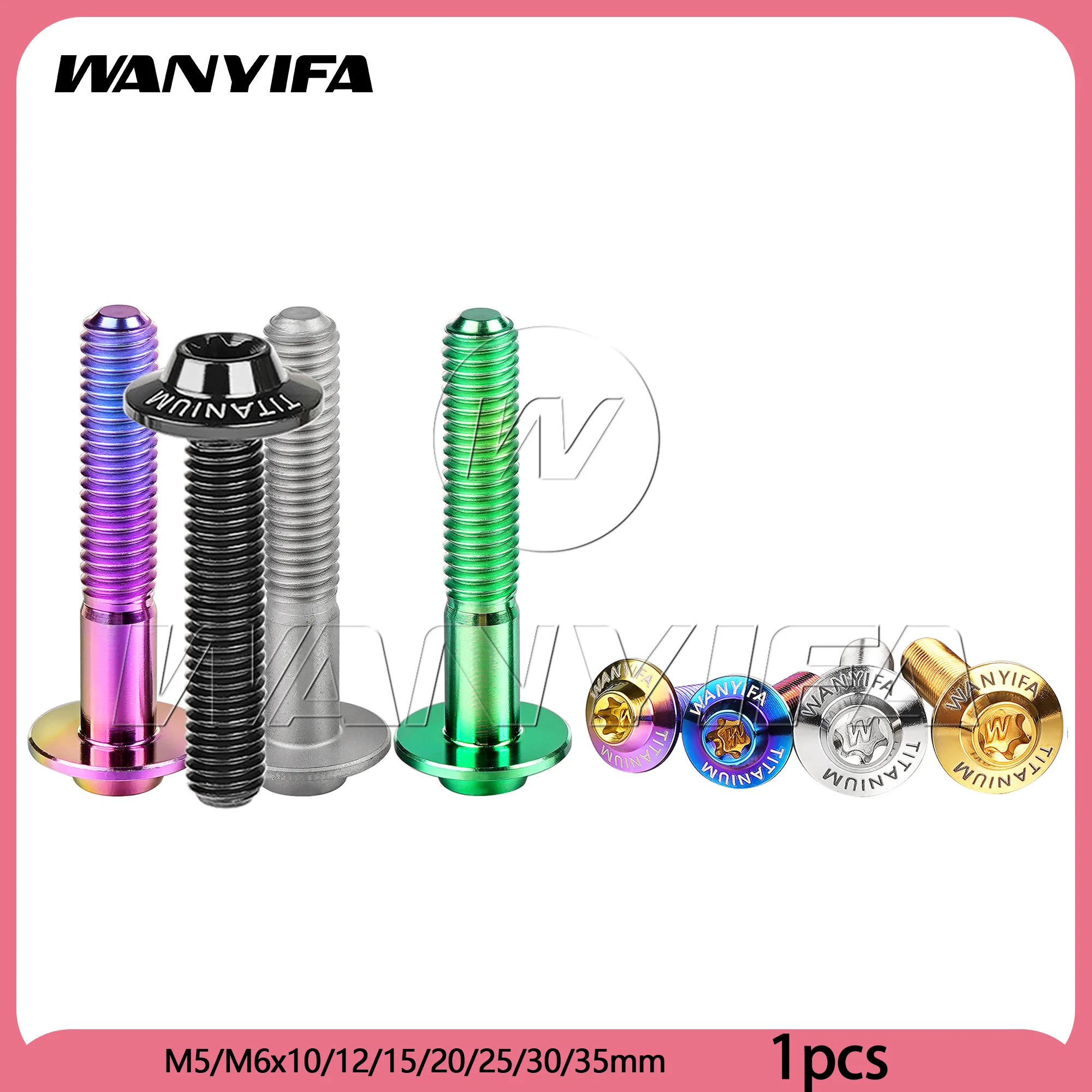 

Wanyifa Titanium Bolt M5/M6x10/12/15/20/25/30/35mm Butterfly Umbrella Torx Screws with Logo Screws for Motorcycle Disc