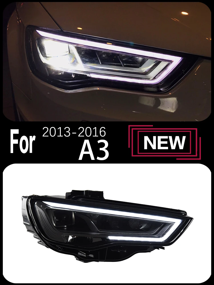 AKD 2 STUKS Auto Hoofd Lamp voor Audi A3 2013-2016 LED Koplamp Projector Lens DRL Hoofd Lamp auto Accessoires - afbeelding 2