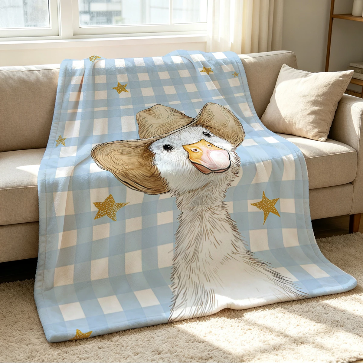 Ducky Vibe Blanket Soft Cozy Throw for Sofa Bed Festive Holiday Decor Gift for Kids and Adults,Lightweight and Warm