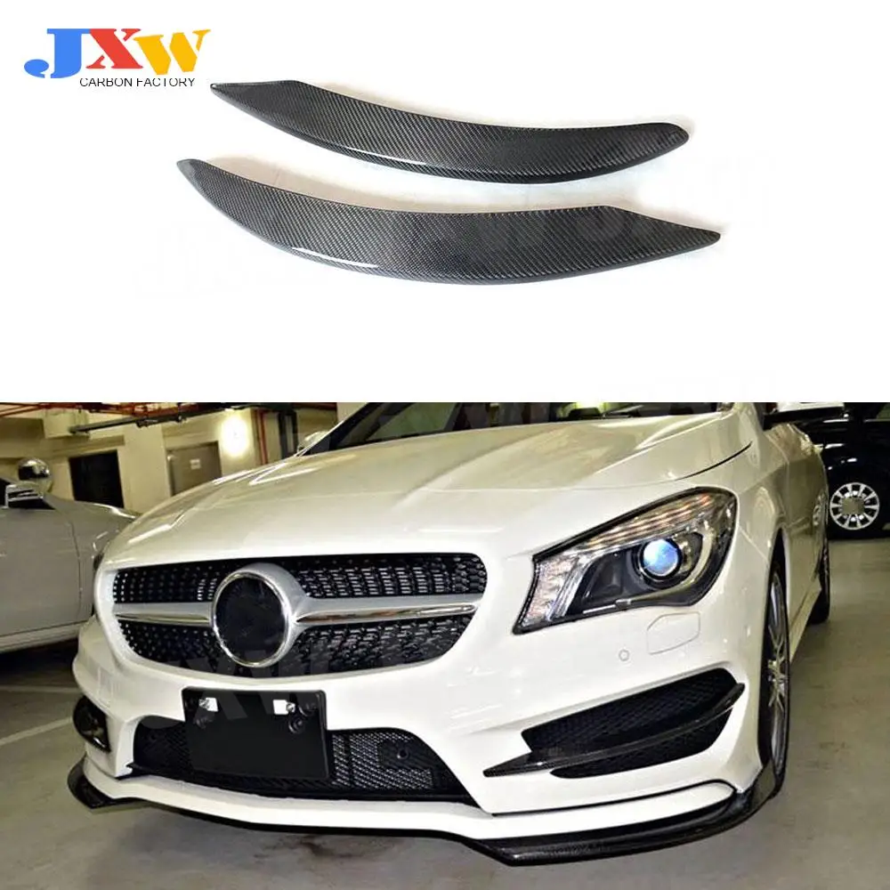 

Carbon Fiber /ABS Front Bumper Air Vent Middle Trim Strip Fog Lamp Canards For Benz CLA Class W117 CLA250 Sport 2014-2016