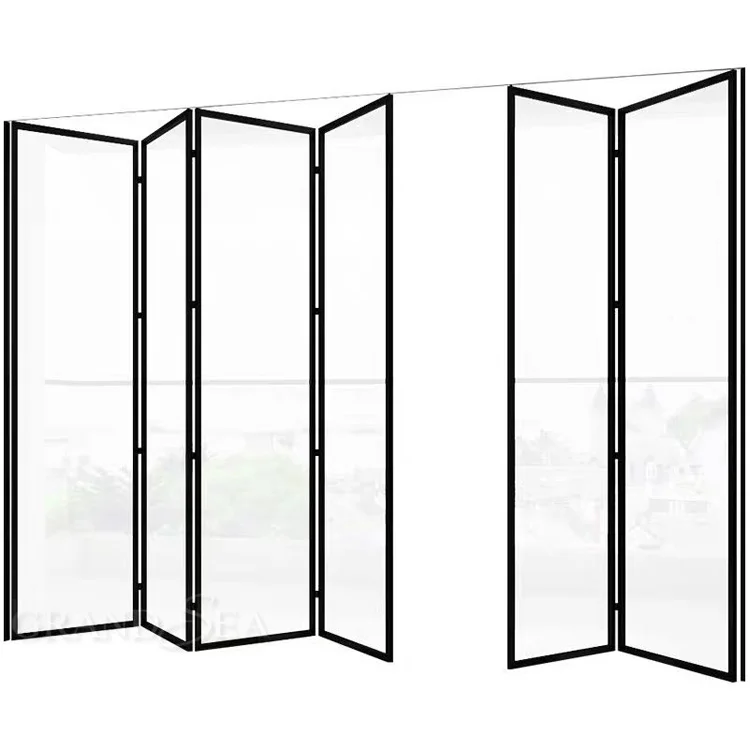 Exterior Door Gate Foldable Aluminum Accordion Corner Accordion Folding Doors