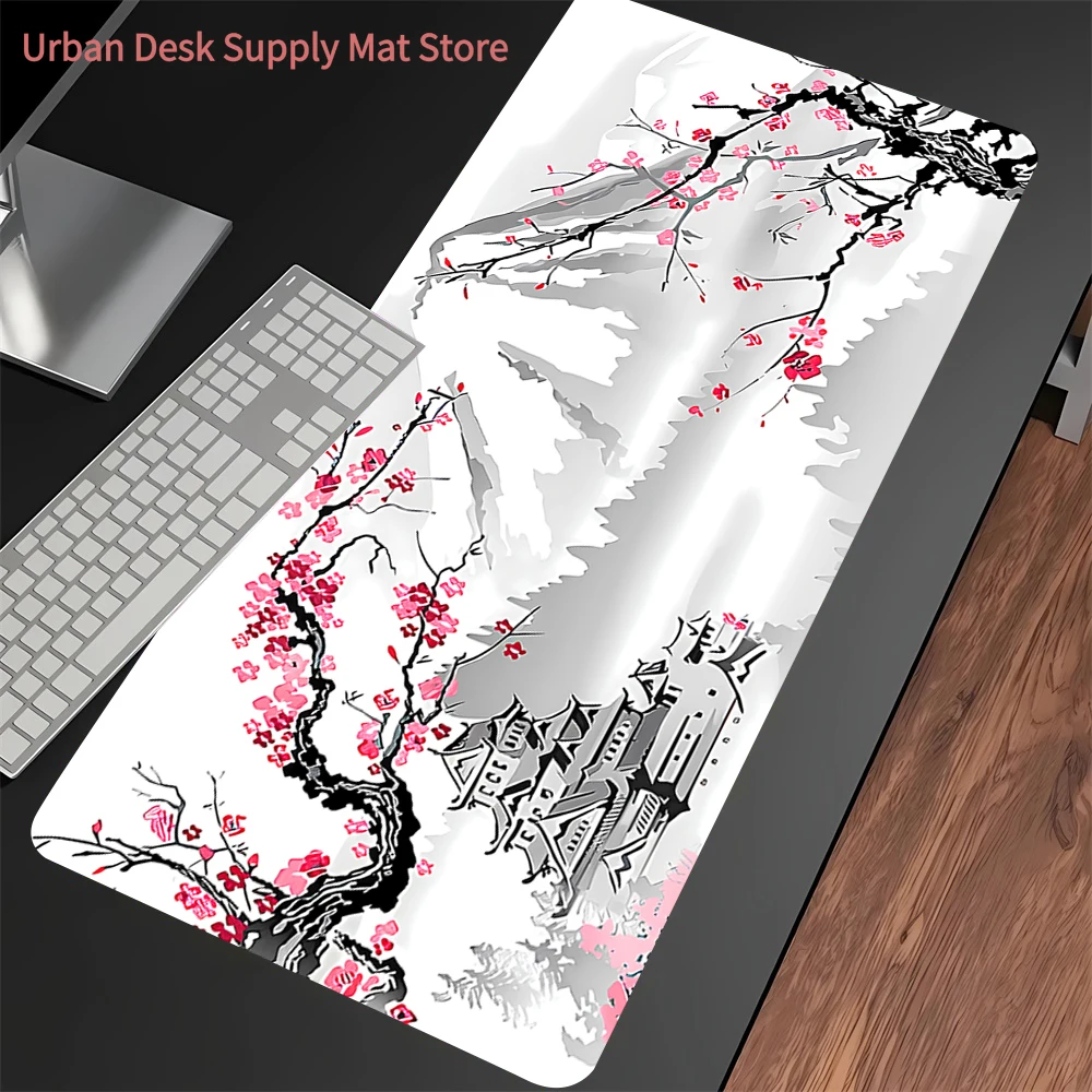 

Floral Wave Mouse Pad Large Extended Desk Mat Non-Slip Waterproof Keyboard Pad for Aesthetic & Japanese Style Lovers