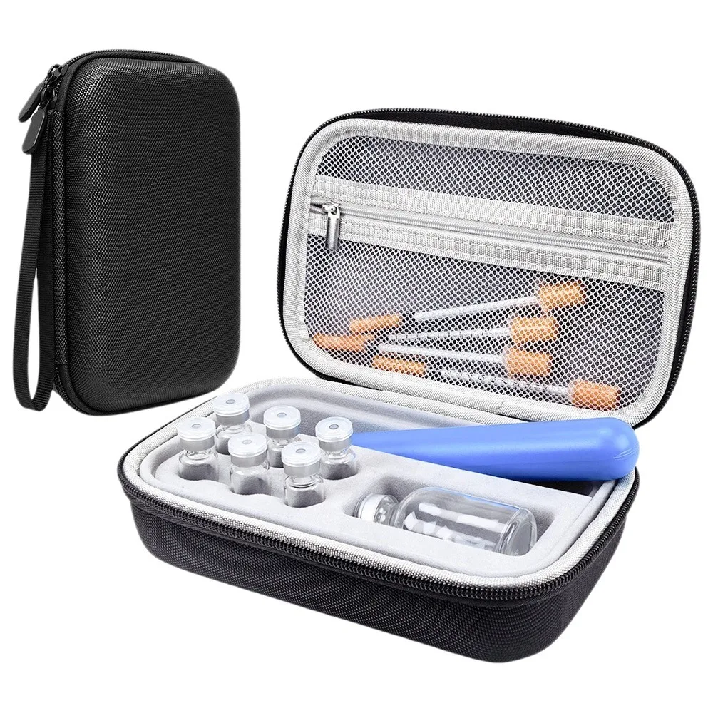 Shockproof Insulin Vial Storage Case Waterproof Thermal Insulated Essential Oil Case Drop-proof Polyester Pill Storage Box