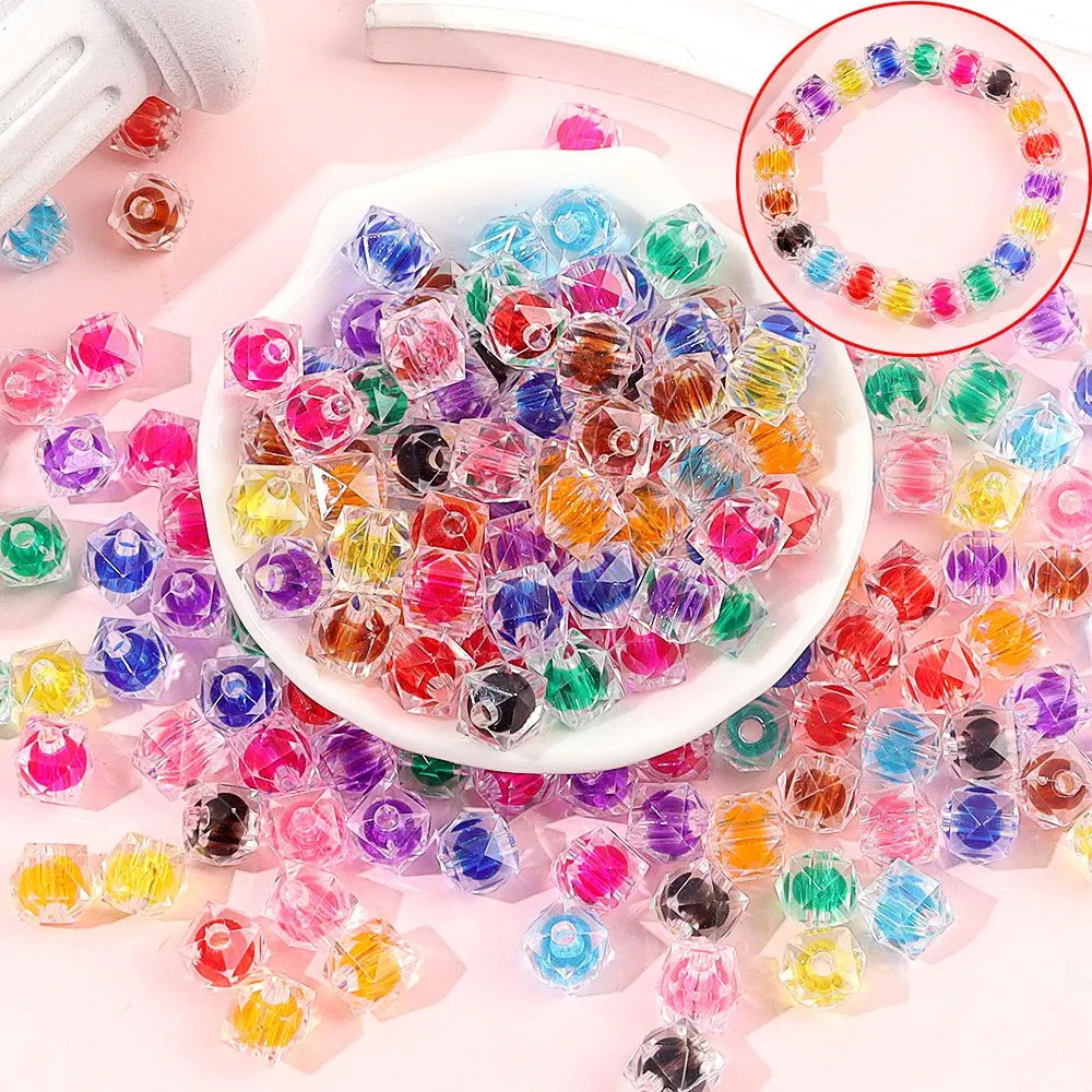 18/58/116pcs Multi-color Acrylic Diamond Shaped Decorative Beads,DIY Jewelry Accessories,Christmas,Thanksgiving,Halloween Gifts