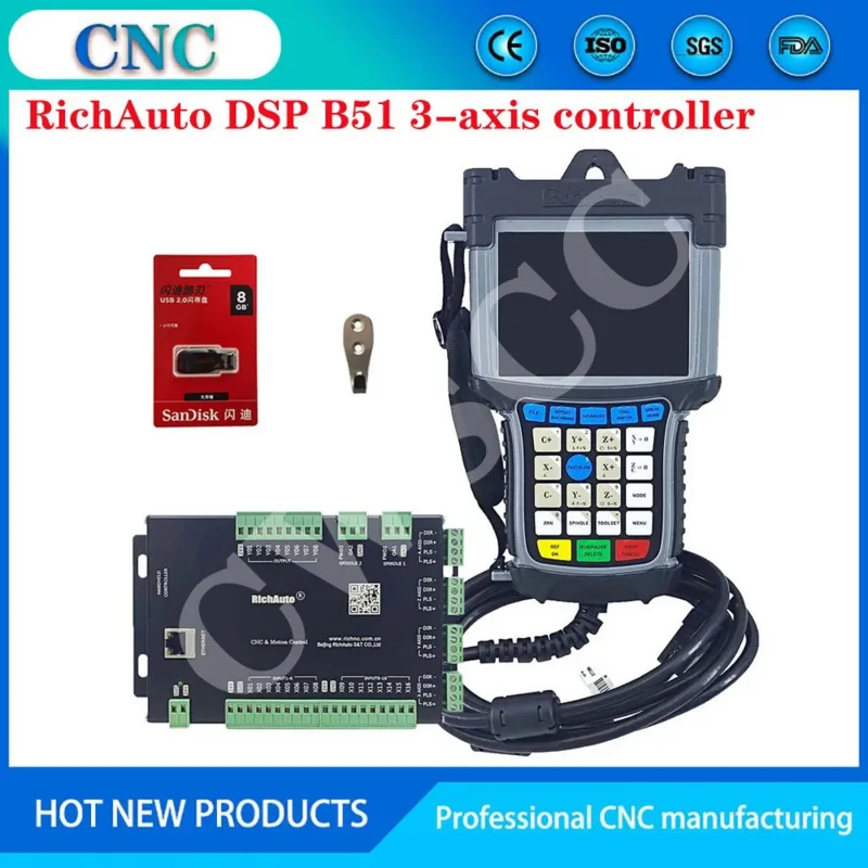 

RichAuto DSP B51 B55 B57 B58 B517 B581 Offline 34-axis CNC motion control system handheld engraving machine controller G code