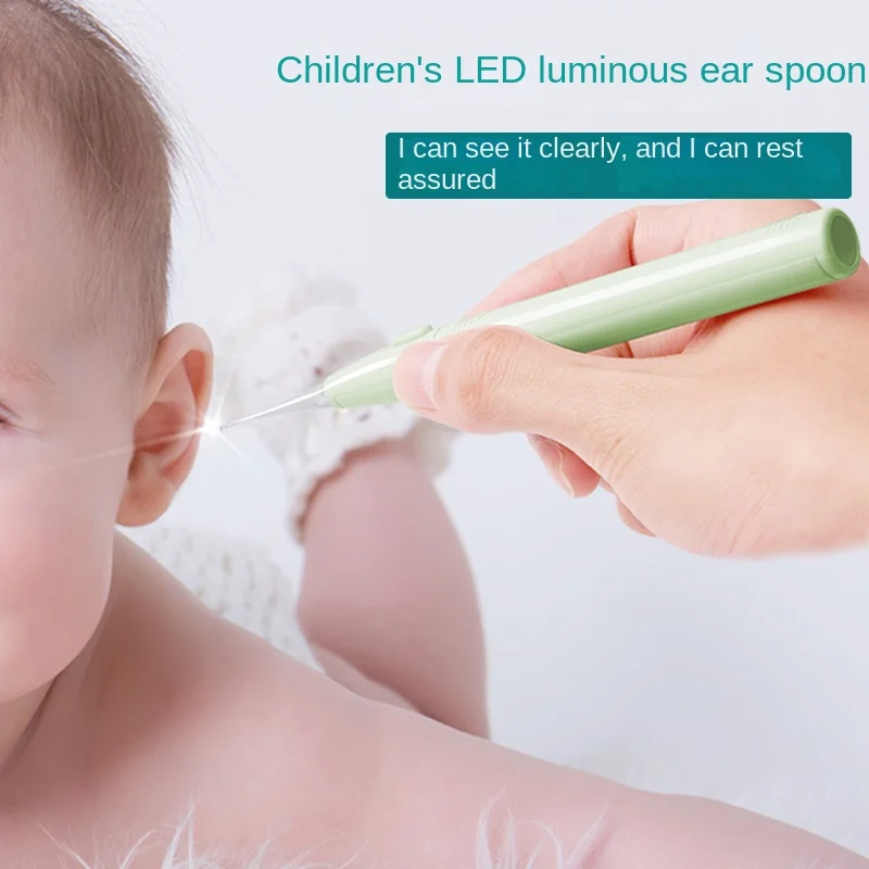 Luminous Ear Cleaner Spoon LED Flash Light Ear Wax Removal Safe Ear Care Tool Ear Pick for Adults and Kids Health Care