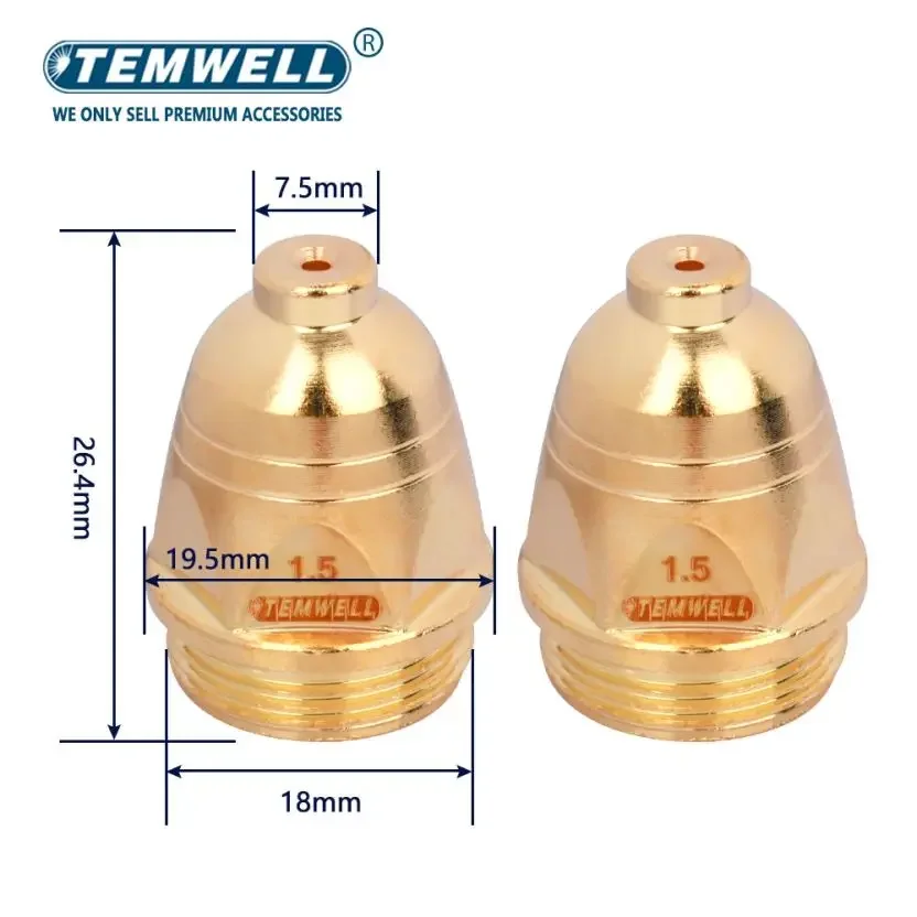 깍지 절단 토치, P80 플라즈마 전극, CNC 전극 플라즈마 커터 액세서리, 20 개, 1.1mm, 1.3mm, 1.5mm, 1.7mm, 60A, 80A, 100A