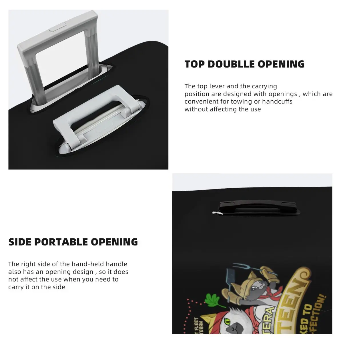 Personalizado monstro caçador palico gato meowscular chef capa de bagagem protetor engraçado mala de viagem capa protetora para 18-32 Polegada