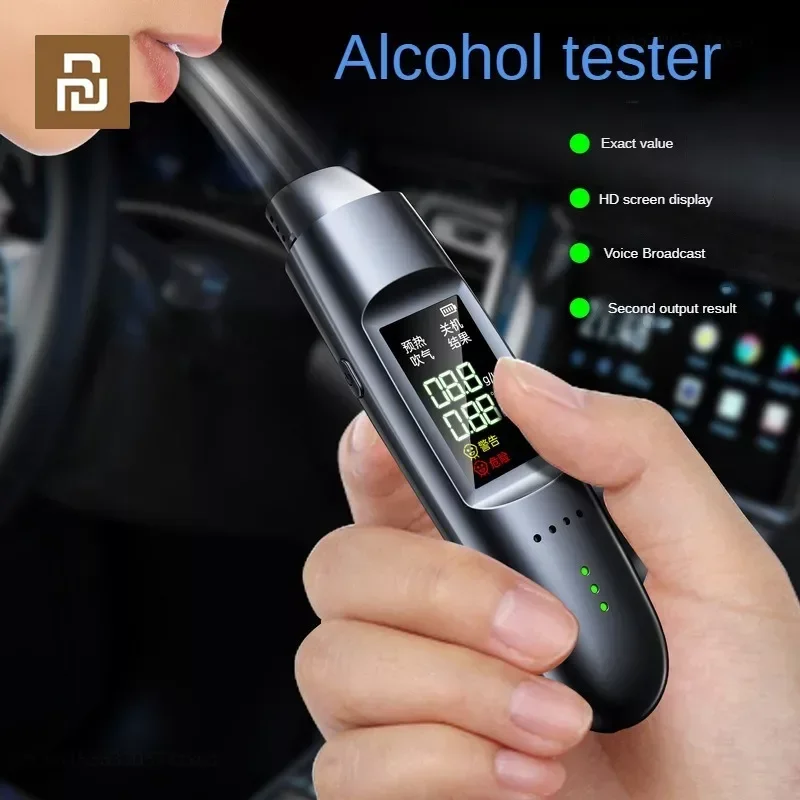 youpin testador de alcool sem contato bafometro de alta sensibilidade portatil sem contato carregamento tipo c profissional 01