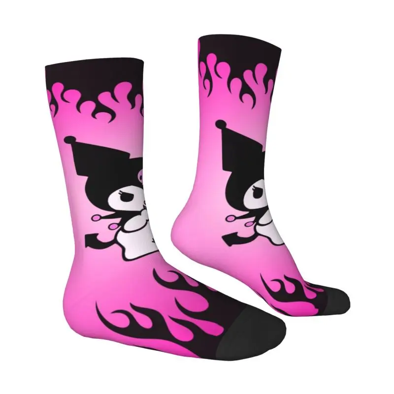 Custom Wallpaper Men's Crew Socks Unisex Cute 3D Printed Kuromi Dress Socks