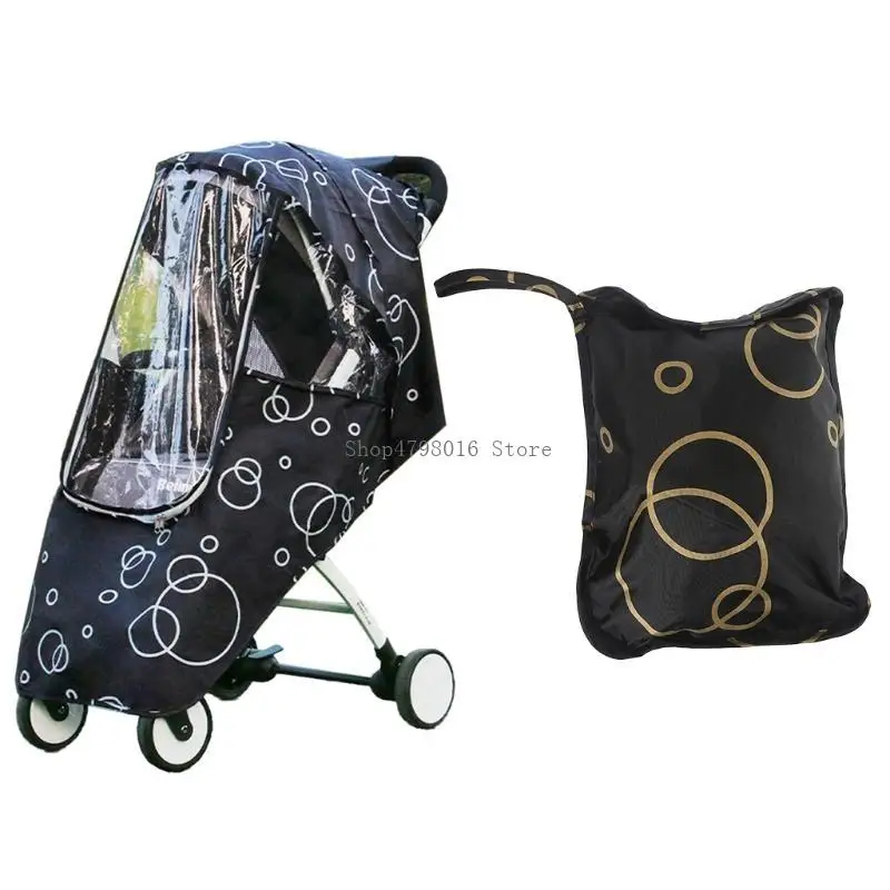 Stroller's Cartoon Rain Cover Weatherproof Umbrella Wind Shield Fog for Children