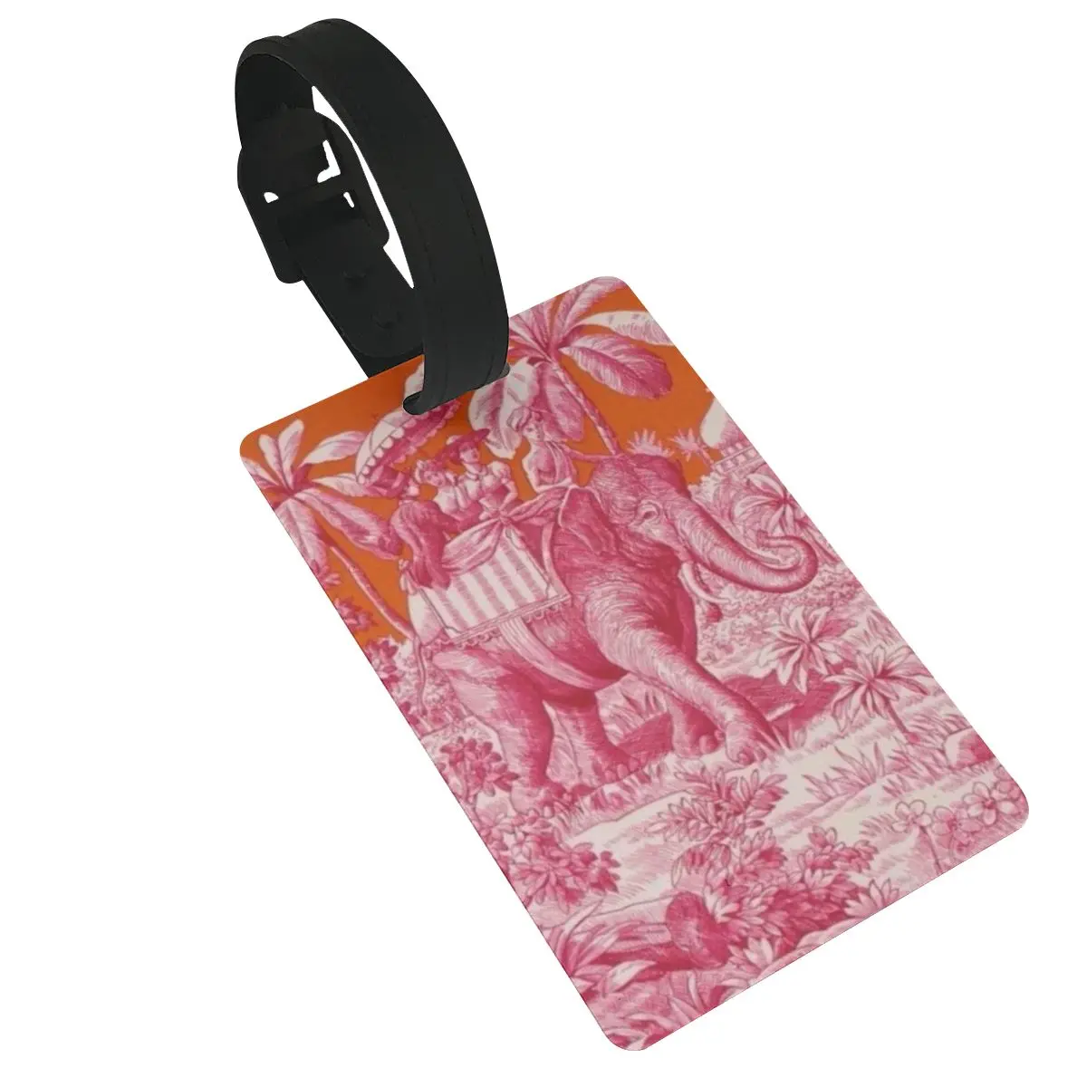 Toile De Jouy - Pink And Orange Luggage Tags Suitcase Accessories Travel Baggage Boarding Tag Portable Label Holder ID Address