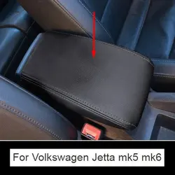 For Volkswagen Jetta Mk5 Jetta Mk6 2005 2006 2007-2011 2012 2013-2017 Microfibre Leather Center Armrest  box Cover car interior