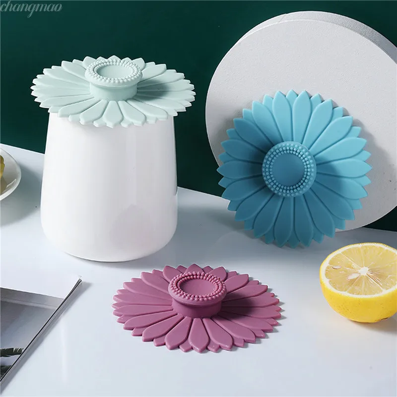 1/3pcs Silicone Drink Cup Lids 10.5cm Creative Round Mug Cover Reusable Anti Dust Cup Covers Cute Coffee Mug Lid