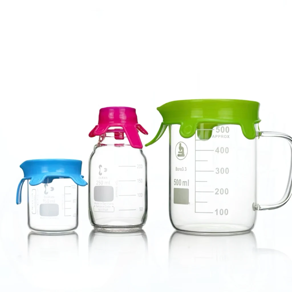 Reagent Bottle Silicone Cap Silicone Sealing Cap Beaker Sealing Cap Large, Medium And Small Size Blue/Pink/Green Dust Cover,1Pcs