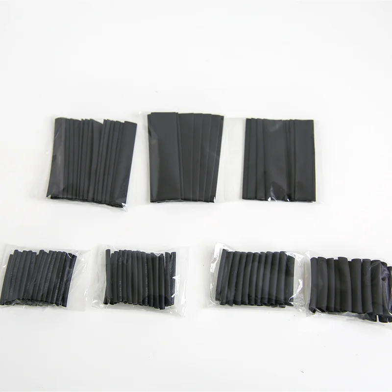 127Pcs Black Polyolefin Heat Shrink Tubing Kit, 2:1 Ratio Insulated Wire Wrap Sleeves (1.0-13.0mm) Assortment Kit