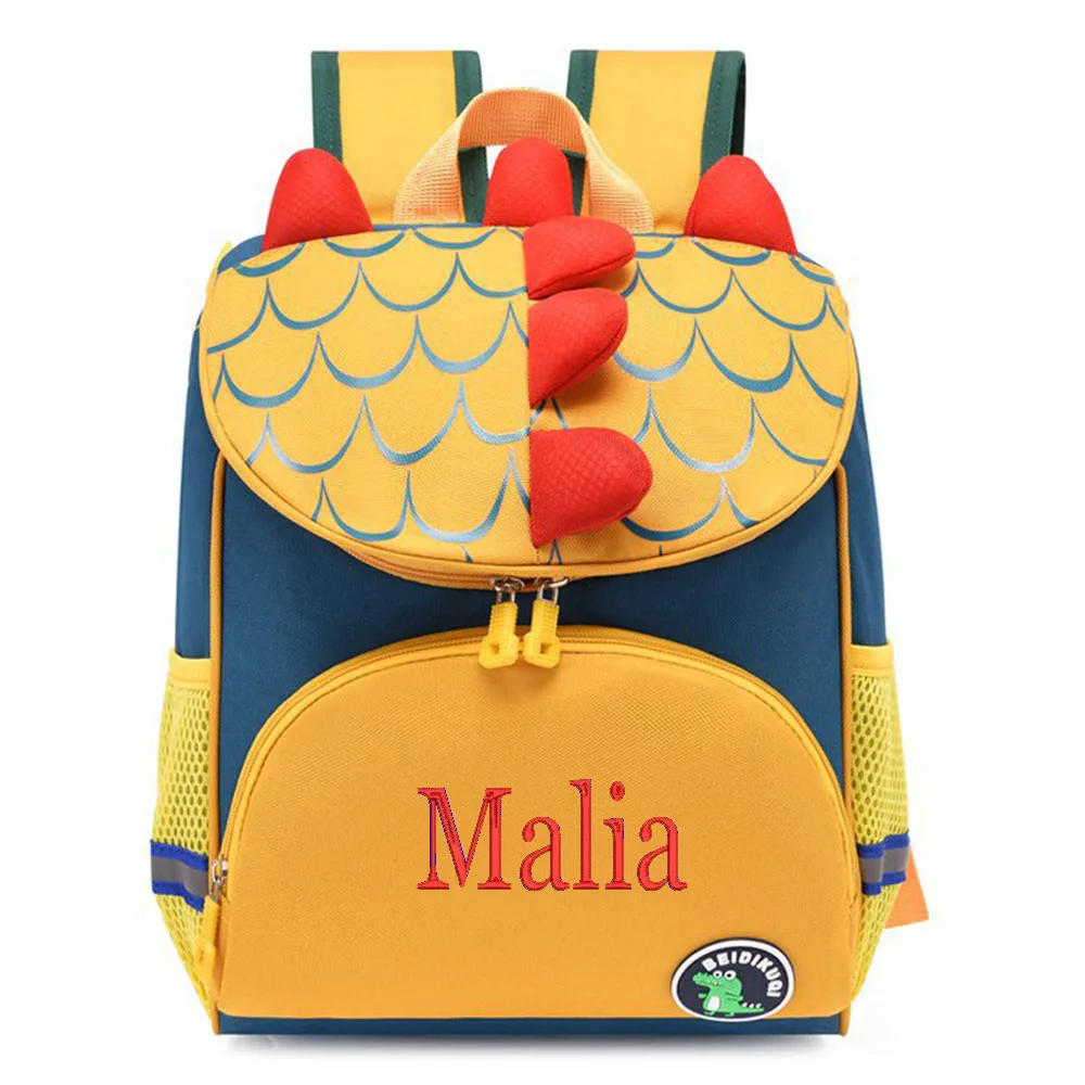 

New Arrival Personalized Name Boys Girls Cute Cartoon Kindergarten Schoolbag Custom Dinosaur Unicorn Children's Bag Snackbag