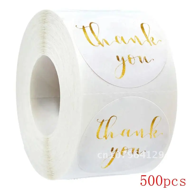 

Pink label paper 50-500pcs Thank You Sticker Seal Labels Christmas Gift Decoration Sticker for Package Stationery Sticker