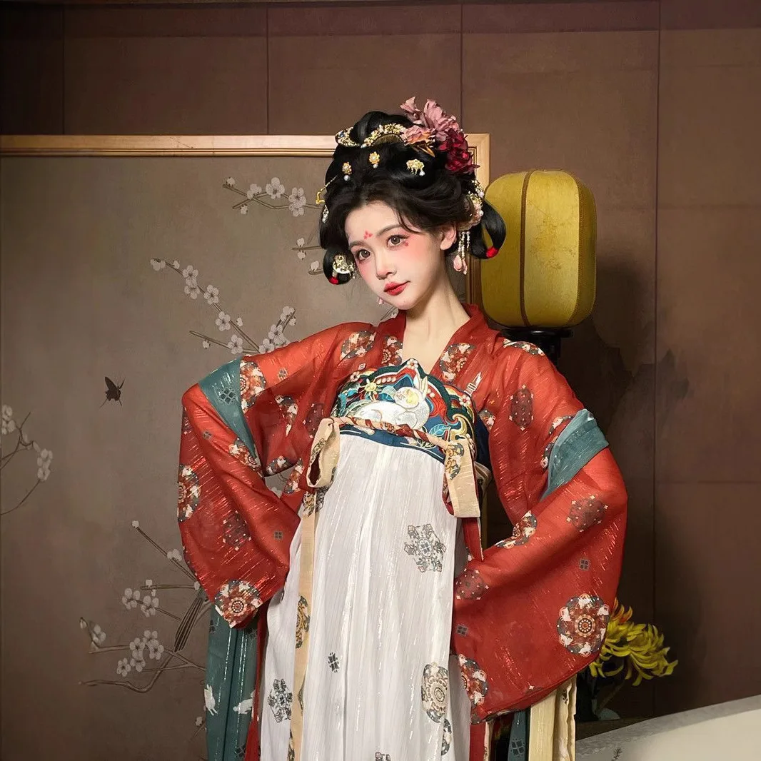 Style Women's Han Chinese Clothing Adult Spring Hanfu Chest-High Dress Student Ancient Costume