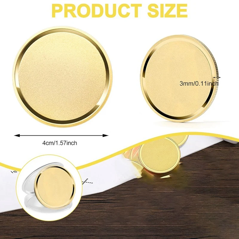 10Pcs Brass Laser Engraving Blanks Blank Challenge Frosted Coin With Acrylic Protection Box - 40Mm For DIY Crafts