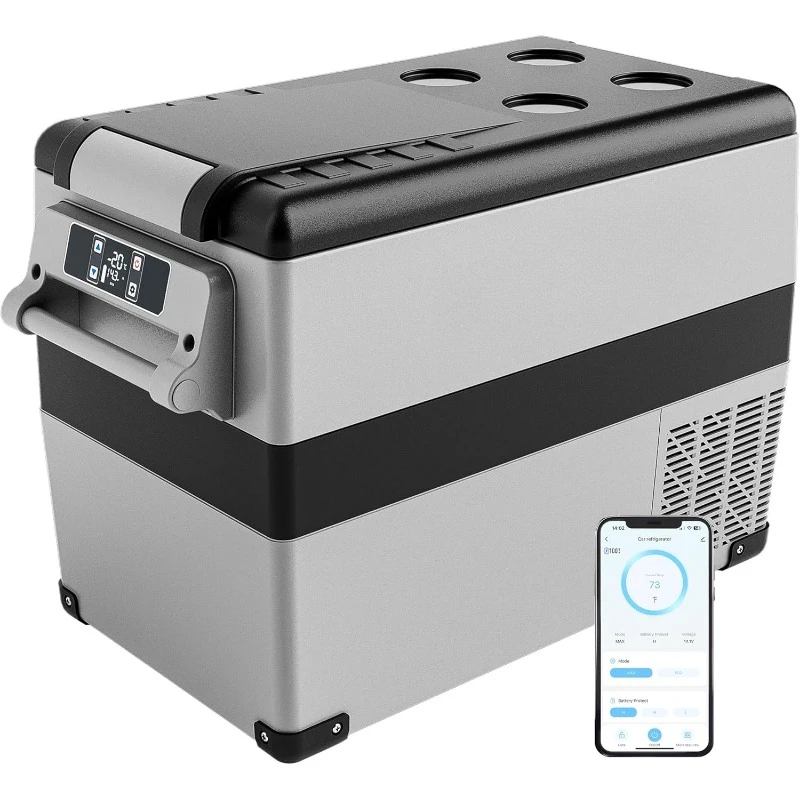 12 Volt Refrigerator, 48QT(45L) Electric Cooler, 12V Fridge APP Control, 12V Cooler -4℉~68℉, Portable