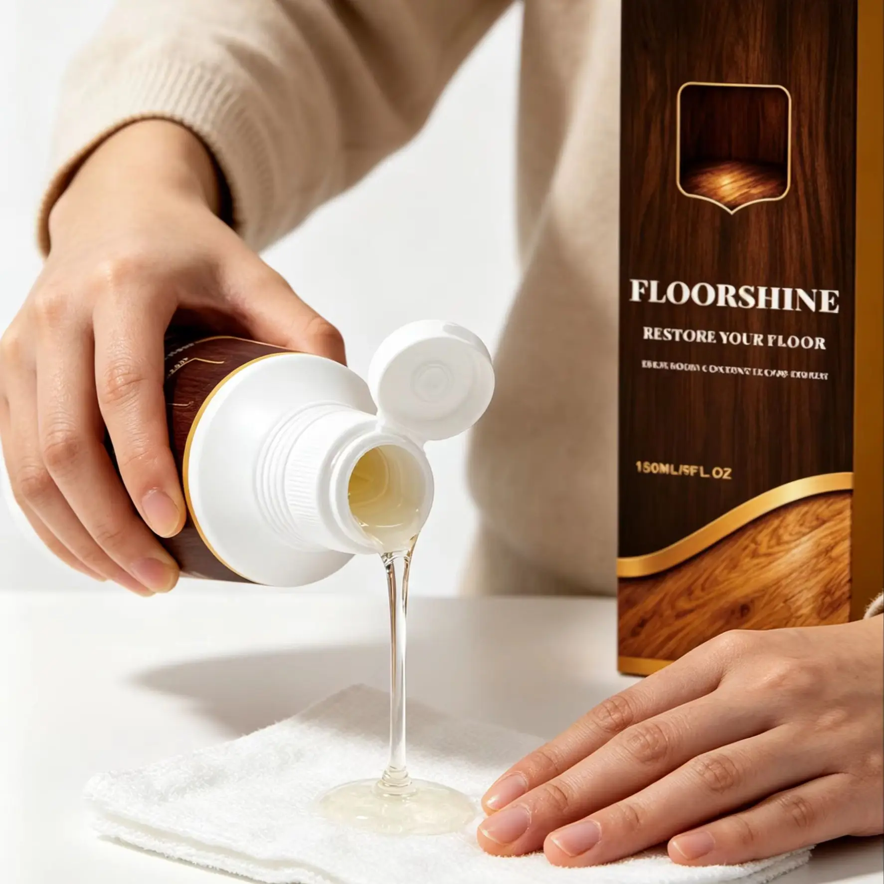 Floor Shine Polish Long Lasting High Gloss Natural Shine Floor Repair Agent Household Floor Restorer for Wood Floor Polish 150ml