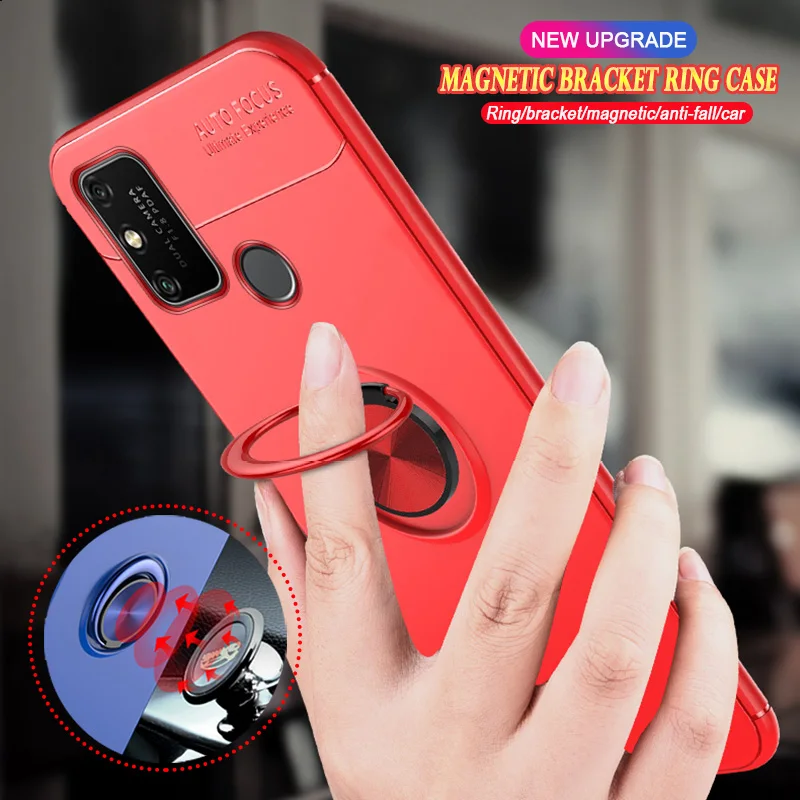 Case For Huawei Honor 9A 9C 9S 9X Premium Lite X10 8X Max 8S 8C 8A Pro RU STK-LX1 Soft TPU Magnetic Car Phone Cover Coque