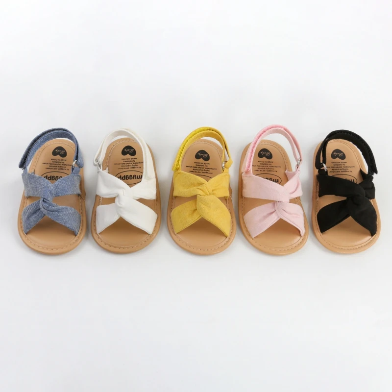 Sandales d'été à semelle souple pour nouveau-né fille et garçon, chaussures plates de princesse coordonnantes pour premiers pas de bébé