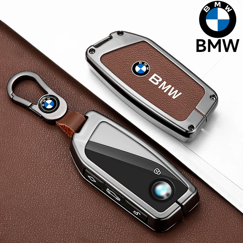 

Gray for BMW I7 X7 G07 LCI IX I20 X1 U11 7 Series G70 G09 XM U06 G81 M3 Car Key Case Cover Fob Bag Keychain Accessories