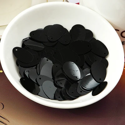 100Pcs 12*20mm Oval Egg Shape Flat Sequins PVC Paillettes Dance Clothing Sewing Craft Women DIY Garment Lentejuelas Accessories